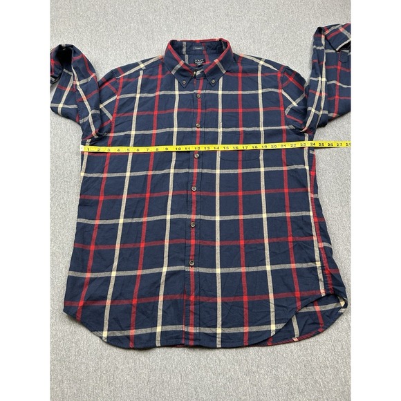 J Crew Brushed Twill Cotton Plaid Shirt Mens XL Blue Red Long Sleeve Button Down - Picture 8 of 13
